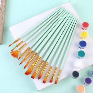 12pcs Nylon Pinceau Aquarelle Pinceaux <span class=keywords><strong>pour</strong></span> Peinture Enfants Pinceaux - Product Image 2