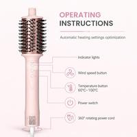 Torlin Professionnel Forme Ovale Rose Clair 60-100 Degrés 3 Boutons Moteur Sans Balais Ions Négatifs Chauffage Rapide 3 Vitesses 40 Minutes