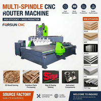 Routeur CNC double NC FORSUN pour l'agencement de meubles et le traitement du bois MDF, modèle 1325 avec changement d'outil en ligne droite
