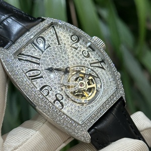 공장 최신 럭셔리 디자이너 자동 시계 투르비용 무브먼트 남성용 시계 다이아몬드 시계 가죽 스트랩 - Product Image 2