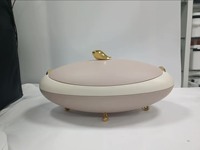 Ensemble de 3 casseroles isothermes 4L, 5L, 6L, design galet nordique, avec bouton doré, pour la conservation des aliments et l'organisation domestique