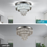 Moderne K9 Cristal LED Double Couche Plafonnier Lustre Élégant Pendentif Éclairage pour Chambre Salon Cuisine Couloir