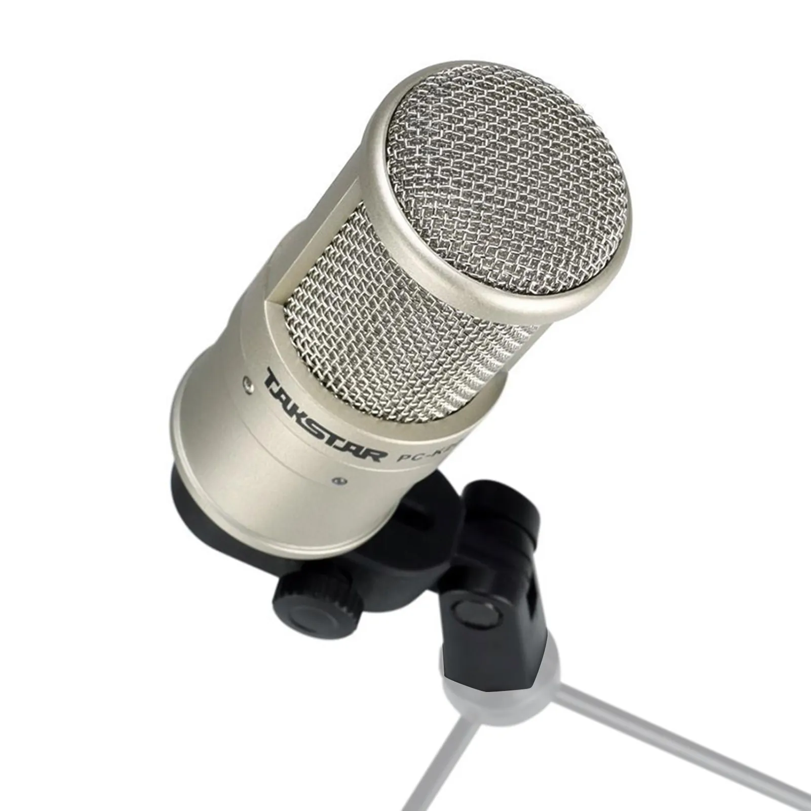 PC-K200 Cardioid-directional Condenser Recording Microphone Metal Structure Wide Frequency Response with Shock Mount for