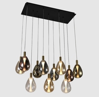 Lustre en verre ECOJAS Taille de combinaison libre pour villa hôtel hall restaurant Luminaire LED moderne