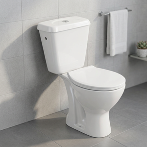 WC en céramique deux pièces à fixation au sol, à double chasse, avec siphon en S, pour salle de bain - Product Image 4