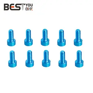 Tornillo de cabeza de aluminio, Perno Allen anodizado, color rojo y azul, Din 912 M3 M4 M5 M6