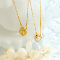 Collier de clavicule en acier inoxydable hypoallergénique avec placage en or 18 carats | Design de mode coréen japonais unique