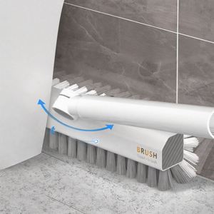 Brosse de nettoyage de sol en plastique PP à poils durs à long manche, sans angle mort, brosse à carrelage pour salle de bain, pour voitures - Product Image 3