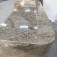 Table de bar en marbre Taj Mahal au design moderne et luxueux, comptoir de caisse en marbre, bureau de caisse en marbre pour salon de beauté, table centrale, îlot
