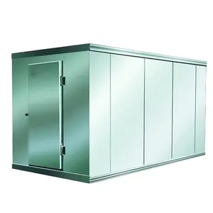 Sala de armazenamento a frio destacável com unidade de refrigeração sanduíche de poliuretano PU, condensador de congelação de carne bovina, Compressor