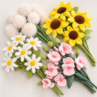 Bouquet de fleurs artificielles en tissu fait main, durable et doux, en peluche, très vendu pour la décoration de la maison, de mariage et saisonnière