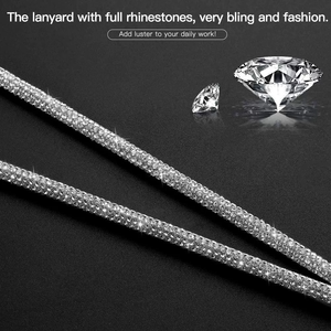 Funkelnde Voll diamant kette Weibliches Handy Lanyard Langer Hals Zurück Hängendes Seil Riemen Zurück Kette Metall clip Mode Licht - Product Image 5