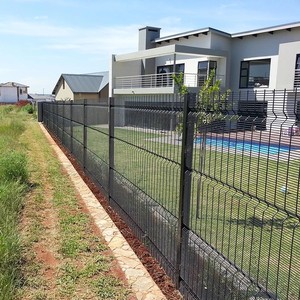 Clôture <span class=keywords><strong>de</strong></span> jardin en treillis soudé noir coloré <span class=keywords><strong>de</strong></span> Chine, galvanisée et thermolaquée, à vue claire, pour <span class=keywords><strong>la</strong></span> sécurité - Product Image 4