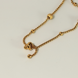 Classic <b>Chain</b> Link Bracelet with Ball Beads Gold and Silver Plated Alloy Unisex Jewelry - Product Image 5