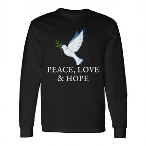 T-shirt à manches longues Peace Love Hope Dove Olive Branch - Product Image 3