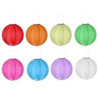 Lanterne solaire LED en nylon de 8 pouces, prix d'usine, étanche IP44, lanterne en papier décorative colorée suspendue pour mariage et fête
