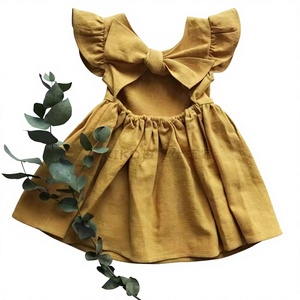 Vestido <span class=keywords><strong>de</strong></span> Verano <span class=keywords><strong>de</strong></span> Alta Calidad para Bebé Niña, Falda <span class=keywords><strong>de</strong></span> Princesa con Lazo <span class=keywords><strong>de</strong></span> Algodón y Lino, Ropa sin Mangas para Niñas - Product Image 4