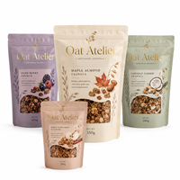 Sachet personnalisé imprimé pour gâteaux d'anniversaire et biscuits, fond plat, en kraft, avec fermeture éclair, qualité alimentaire, pour snacks, pochette verticale