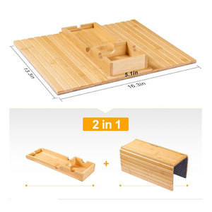Bamboo Sofa Tray 16.3x13.3in Foldable Dual Use Storage For <b>Bean</b> <b>Bag</b> Sofas - Product Image 1
