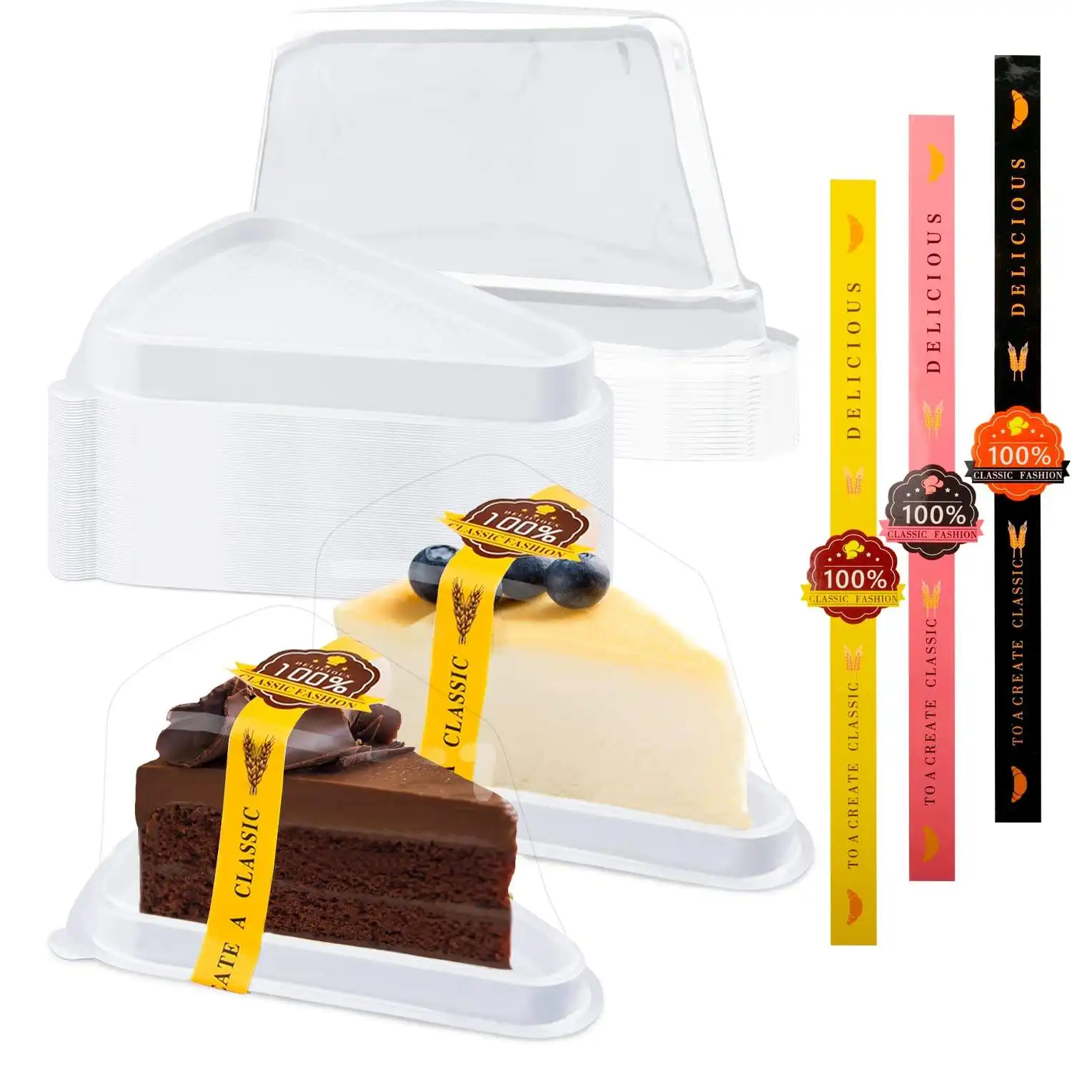 Kemasan makanan Mni kotak kue roti kotak kue segitiga plastik bening kotak kue
