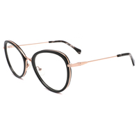Monturas de Gafas Graduadas de Acetato para Mujer, Parte Delantera de Acetato, Patillas Metálicas, Gafas Ópticas