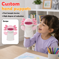 Marionnette à main personnalisée en forme d'animal mignon, en peluche douce, interactive, pour l'éducation précoce, jeu parent-enfant, vente en gros, cadeau pour enfants