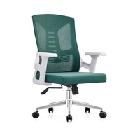 Chaise de bureau informatique ergonomique à dossier haut en tissu maillé vert, réglable en hauteur, pivotante, confortable pour de longues heures de travail assis