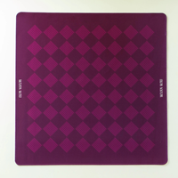 Alas Mahjong Amerika Motif Kotak-kotak Ungu Modern 33 Inci Premium Neoprena Halus Tahan Air 3mm Tepi Dijahit Maison Mahj