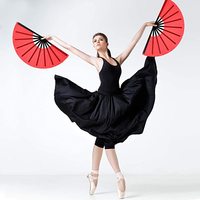 Éventail pliant chinois de 33 cm pour Tai Chi, Yoga, Kung Fu, avec baleines en plastique, idéal pour la danse et les spectacles