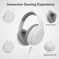 Casque de jeu sans fil OEM ODM avec suppression active du bruit, conception auriculaire, haut-parleur 50 mm, charge rapide, cuir et métal pour PC et mobile