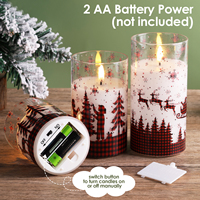 Ensemble cadeau de bougies de Noël en verre à la cire de paraffine pour la décoration de la maison de Mermei, bougies LED sans flamme de Noël