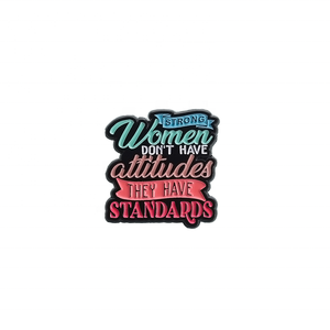 Pin de Esmalte Suave de Aleación de Zinc con Diseño de Logotipo del Día Nacional, Patriótico, Musical, de Animales y Hadas, con Cita de Feminismo Positivo para Mujeres Fuertes - Product Image 1