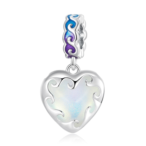 Bán buôn 925 sterling <span class=keywords><strong>Silver</strong></span> côn trùng charms-ong nhện chéo tim Mặt dây chuyền, men đầy màu sắc quyến rũ đối với trang sức làm - Product Image 2