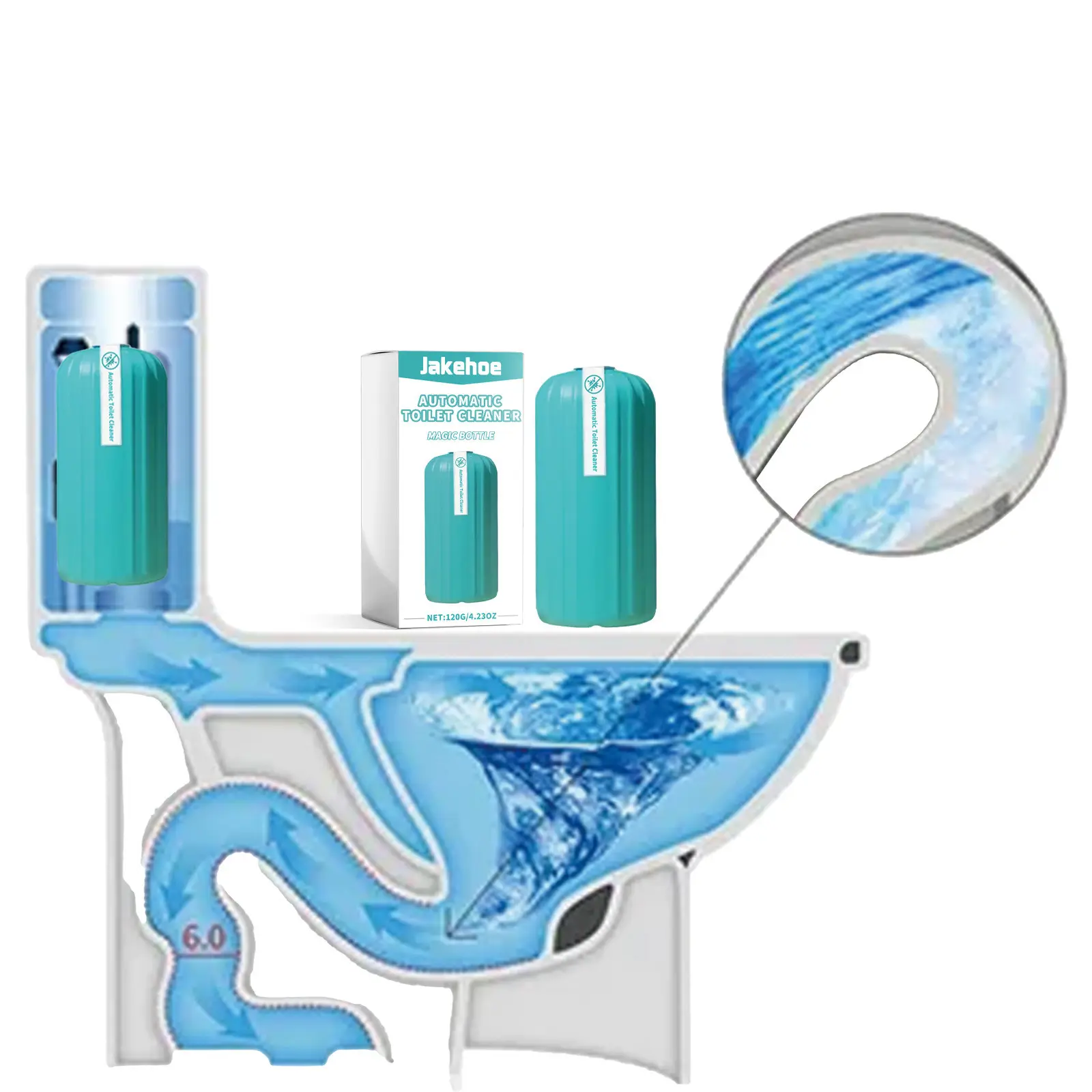 Automatic Royal Blue Bubble Bottle Toilet Deodorization Clean Toilet Foaming Cleaner Box Fragrance Freshener