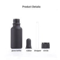 Impression de logo emballage cosmétique de soins de la peau 15ml 20ml 30ml 50ml 100ml bouteilles en verre compte-gouttes d'huile essentielle noir mat givré