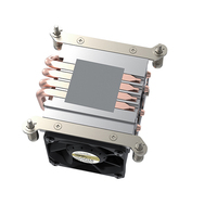 COOLSERVER LGA2011 2UR63 Refroidisseur de processeur de serveur Boîtier d'ordinateur Deux roulements à billes 12V 4 broches Dissipateur thermique en cuivre et aluminium TDP 180W 34.5CFM