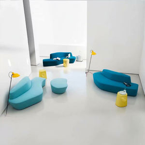 Set di Divani Modulari Convertibili dal Design Unico e Colorato per Ufficio e Sala <span class=keywords><strong>d</strong></span>'<span class=keywords><strong>Attesa</strong></span>, con Gambe in Metallo e Rivestimento in Tessuto - Product Image 2