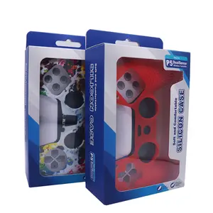 RALAN Anti yemin ve kaymaz PS5 silikon kılıf kutu ile Playstation 5 denetleyicisi için kolu koruma kapağı