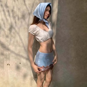 Lace Trimmed Satin Mini <b>Skirt</b> Regular Waist Solid Color Micro <b>Elasticity</b> Leisure Wear - Product Image 2