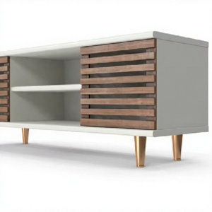 High Quality Modern Living Room Luxury Solid Wood Adjustable Height Leather Cover Marble Topped Buffet Cabinet <b>Sideboard</b> - Product Image 1