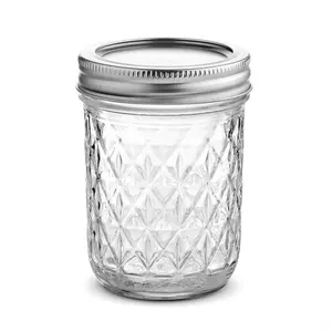 Bocaux Mason 8oz avec couvercles et bandes, pots Mason matelassés <span class=keywords><strong>pour</strong></span> confitures, gelées, en gros - Product Image 1