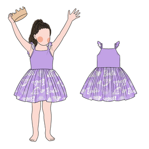 Robe trapèze sans manches Littie Glow pour enfants, imprimé personnalisé, respirante, longueur genou, robe décontractée d'été pour filles - Product Image 2