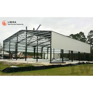 Bâtiment préfabriqué moderne de matériaux de construction à structure en acier Entrepôt préfabriqué/Atelier/Hangar d'avion/Bureaux/Bâtiment