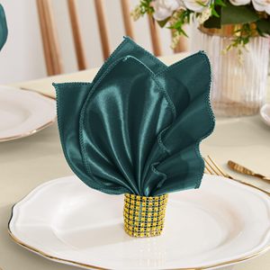 ชุดผ้าเช็ดปากบนโต๊ะทำจากผ้าซาตินสุดหรูล้างทำความสะอาดได้ใช้สำหรับการรับประทานอาหาร<span class=keywords><strong>งาน</strong></span>แต่ง<span class=keywords><strong>งาน</strong></span>และงานอีเวนต์ - Product Image 3