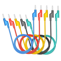 Câble de haut-parleur de 25 cm, 18 AWG, couleur noir et rouge, connecteur empilable, fiche banane de 4 mm