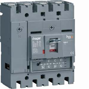 HHT161JR ปรับแต่งได้ด้วยชุดเบรกเกอร์แบบหล่อขึ้นรูป Hagers รุ่น h3+ P250 LSI 4P 25kA 160A ปรับค่าได้ พร้อมระบบ Neutral - Product Image 1