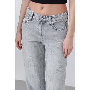 Soul Women's Basic Loose Fit Denim Pants - Comfortable Grey Casual Wide Leg Jeans with Model 32277PNT for Everyday Wear - Product Image 2