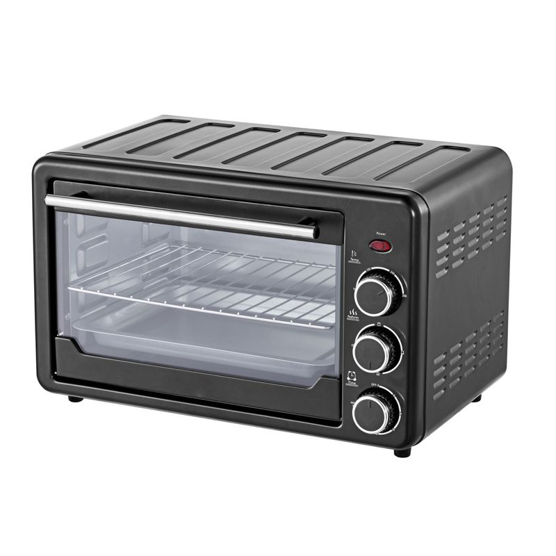 Forno elétrico profissional, forno elétrico preto personalizado com temporizador 22l smart home baking toaster forno