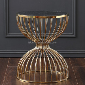 Table basse ronde contemporaine en pierre frittée noire, plateau en marbre, base en métal, table d'appoint pour la maison, le salon, le hall d'hôtel, meubles - Product Image 3