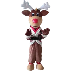 2024 크리스마스 맞춤형 무스 마스코트 의상, 성인을위한 맞춤형 사슴 만화 마스코트 의상